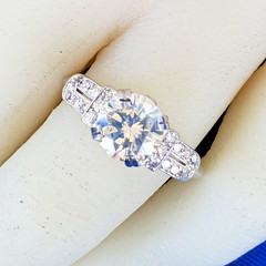 Original EARTH MINED DIAMOND Deco 2ct Engagement Ring Vintage PLATINUM Solitaire