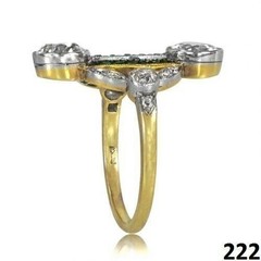 Art Deco Antique 2.30 Ct White Diamond Vintage Wedding Ring 14K Yellow Gold FN