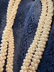 Stunning VTG Torsade Rope Necklace Faux Seed Pearl — Braided / Opera Length
