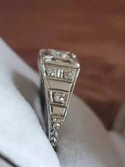 2.25Ct Art Deco Style Lab Created Diamond Anniversary Wedding 925 Silver Ring
