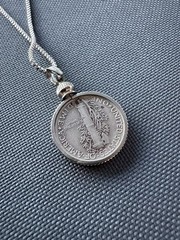 Beautiful Silver Mercury Dime Necklace • Authentic Silver Coin • 20in Adjustable