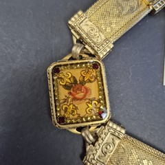 MAXIMAL ART John AMOUR Gold Tone Mesh Panel Bracelet Vintage 1990’s Romantic
