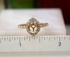 Vintage 10K Diamond Semi Mount Ring Setting sz 7.2
