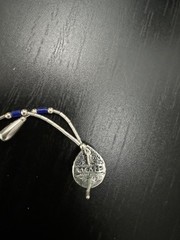 Vintage Liquid Silver Lapis Tassel Necklace Earrings set Stamped 925 Sterling