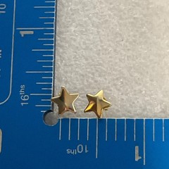 Vintage Gold Tone Star Stud Earrings 0.5in 0.49g Minimalist Jewelry