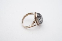 Vintage Sterling Silver 925 Rutilated Quartz Ring Size 8.75