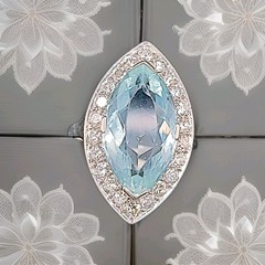 Vintage Platinum Engagement Ring 5.50ct.Natural Sky Blue Marquise Aquamarine