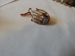 VTG 1970S? MOD MID CENTURY FISH PIN BROOCH STUDIO PIECE COPPER