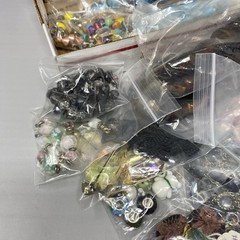 Glass Bead Jewelry Craft Repair Lot 2.7 lbs Multicolor Assorted Shapes Sizes