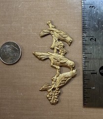 eBay Title Vintage Raw Brass 3 Birds on Blossom Branch Stamping 65mm Art Nouvea