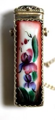 Vintage Enamel Hand Painted Russia Finift Jewelry Necklace-Locket 3 Variation#73
