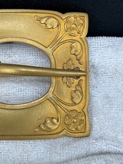 Vintage Sash Brooch Pin Buckle Victorian Gold Tone