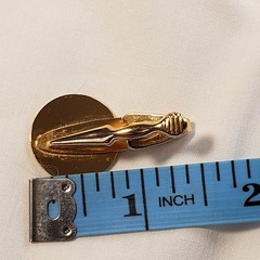 UN Blue &White Enamel Medallion Vtg Commemorative Cufflinks & Tie Bar Gold Tone