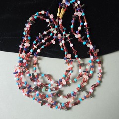 New Vintage Multi Stones Turquoise Quartz Lapis Hematite Necklaces 30″L Lot of 3