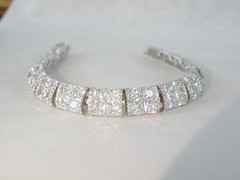 Vera Wang Sterling Silver 925 2 Row CZ Tennis Bracelet Fits 7.5″