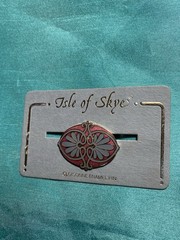 Isle Of Skye Brooch Pin Red & Gold Floral Cloisonne 1.5 Inches Vintage Jewelry