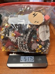 5Lb Vintage Junk/Craft, Curated: Min Acrylic, Zero Tangles. Usable Not Wearable