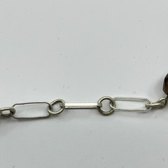 Vintage Silver Tone Long Station Necklace Mixed Glass & Smoky Stone Beads