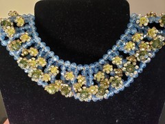 Amazing and Glamorous Blue Faux Crystals Collar Necklace (NK2197)