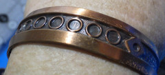 vintage Bell trading copper cuff bracelet portal design 5/8″W 5 1/4 & 1.5 space!