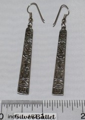 Vintage Sterling Native American Bill Wilson Alaskan Totem Pole Dangle Earrings