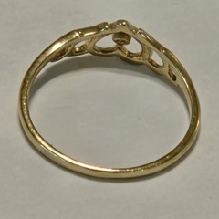 VTG Solid 14K Gold Diamond Ring Size 5.5 Heart Love Symbol Promise 1.1 Gram