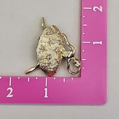 Vintage Ballerina Brooch Pink Rhinestones Gold Tone Speckled 1 5/8″
