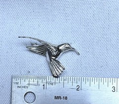 Vintage Sterling 925 JEZ Jezlaine Hummingbird Pin Brooch