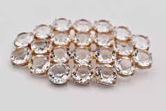Vintage Clear Rhinestone Bezel Crystal Cluster Brooch Heavy Statement 60s BinBK