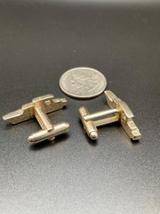 Vintage Ocean Liner Ship Cufflinks Gold Tone Maritime Novelty MCM