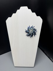 Juliana D&E BOOK PIECE Brooch Multi Blue Navettes w/AB & Clear Rhinestones 2.6”