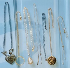 Collection of 7 Vintage-Style Fashion Necklaces, Nolan Miller, Cookie Lee, Avon