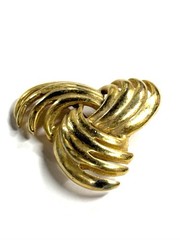Vintage Unbranded Goldtone Spiral Pinwheel Flower Brooch/Pin