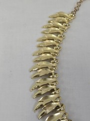 Vintage Brushed Gold tone Link Choker Necklace 1950’s 1960″s