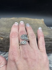 Vintage handmade Signed Sterling Silver Spoon Ring #B195