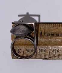 MID CENTURY MODERN ART DECO STERLING SILVER RING HALLMARKS Space Age Atomic