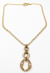 VTG Landau Champagne Rhinestone Gold Tone Triple Y-Drop Pendant Necklace 24″