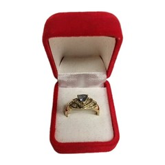 Vtg 14K Yellow Gold Trillion Cut Tanzanite Baguette Diamond Ring Size 7 3 Grams