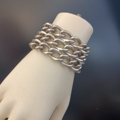 Industrial Machinery Chunky Chain Bracelet Brutalist Heavy Massive Statement VTG