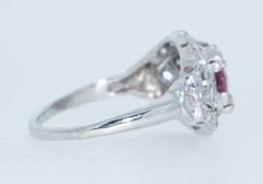 Platinum Bubble Gum Pink Tourmaline & Diamond Ring