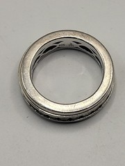 925 Sterling Silver Spinner Band Ring Colorless CZ Stones Wedding Stackable Sz 7
