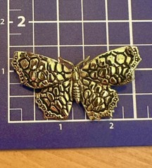 Vintage Butterfly Brushed Gold Tone Brooch Pin Jewelry Large 2.25 In Lifelike