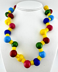 Vintage Pop Art Memphis Milano-inspired fashion Chunky Acrylic Bead Necklace