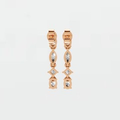 1.31 CTW Multi Shape Lab Grown Diamond Dangle Drop Earrings