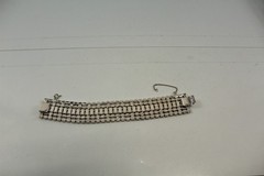 Vintage Tennis Bracelet Silver-tone Alloy With Clear Glass Stones
