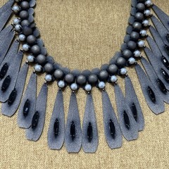 Miriam Haskell Early Pearl And Turquoise Glass Egyptian Style Amazing Necklace!