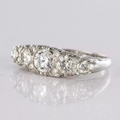 Art Deco Style Round Cut Lab Created Diamond 14K White Gold FN Engagement Ring