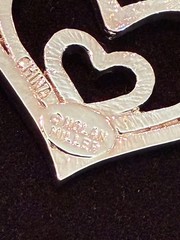 Nolan Miller Triple Heart Rhinestone Pendant on Silver Tone Necklace 16 – 17”