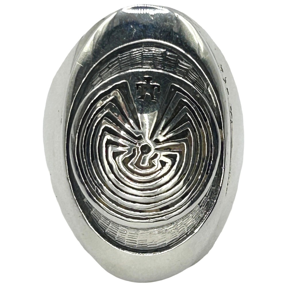 Vintage 925 Sterling Silver ‘Man in the Maze’ Heavy Signed Ring Size 11.75