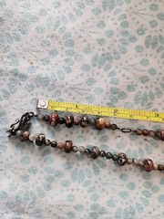 Vintage JTV Leopard Jasper Semi Precious Gemstone Bead Necklace Fishhook Clasp